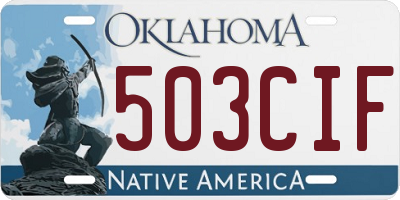 OK license plate 503CIF