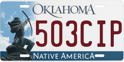 OK license plate 503CIP