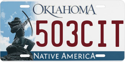 OK license plate 503CIT