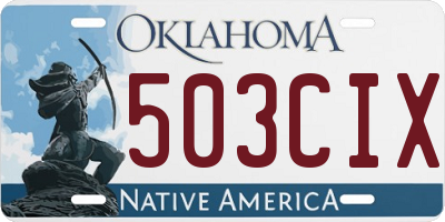 OK license plate 503CIX
