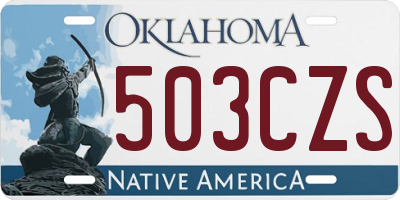 OK license plate 503CZS