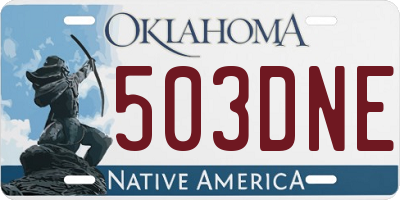 OK license plate 503DNE