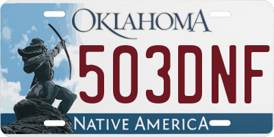 OK license plate 503DNF