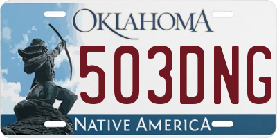 OK license plate 503DNG