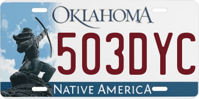 OK license plate 503DYC