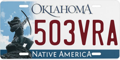 OK license plate 503VRA