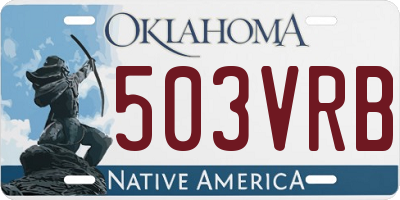 OK license plate 503VRB