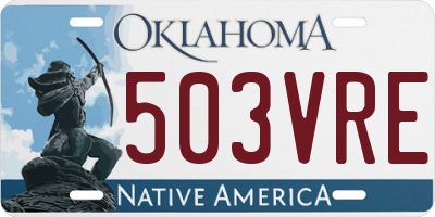 OK license plate 503VRE