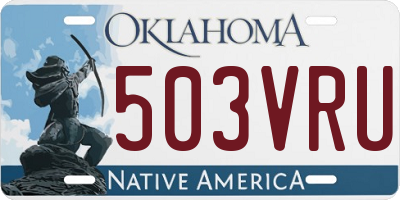OK license plate 503VRU