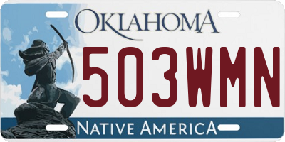 OK license plate 503WMN