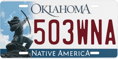 OK license plate 503WNA
