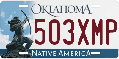 OK license plate 503XMP