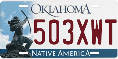 OK license plate 503XWT