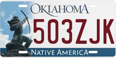 OK license plate 503ZJK