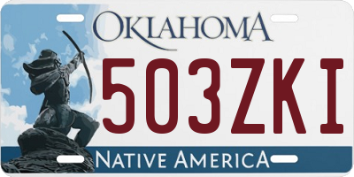 OK license plate 503ZKI