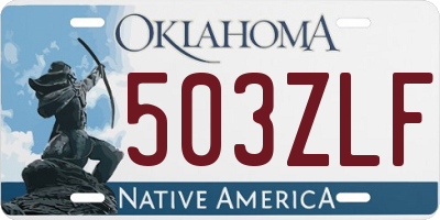 OK license plate 503ZLF