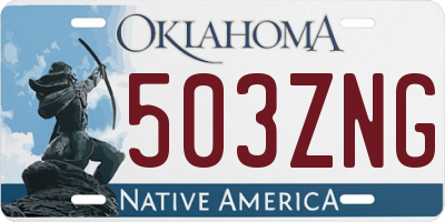 OK license plate 503ZNG