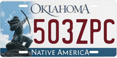 OK license plate 503ZPC