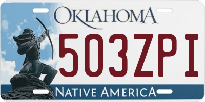 OK license plate 503ZPI