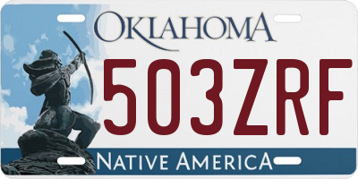 OK license plate 503ZRF