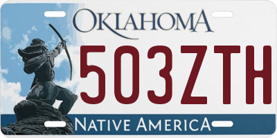 OK license plate 503ZTH