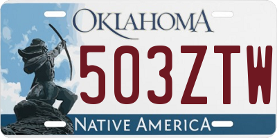 OK license plate 503ZTW