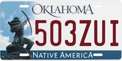 OK license plate 503ZUI