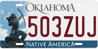 OK license plate 503ZUJ