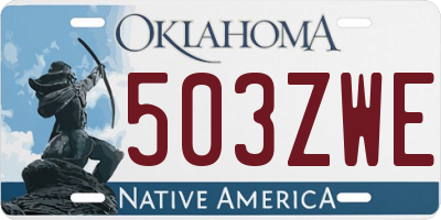 OK license plate 503ZWE