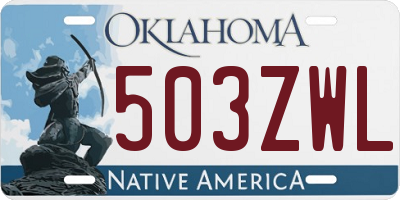 OK license plate 503ZWL