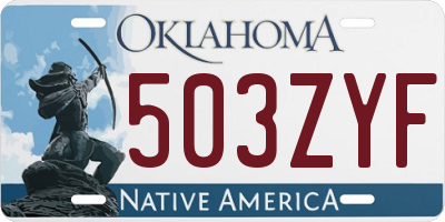 OK license plate 503ZYF