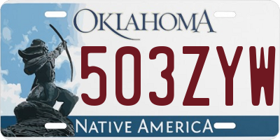 OK license plate 503ZYW