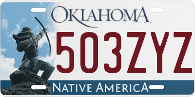 OK license plate 503ZYZ