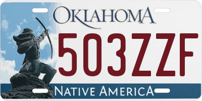 OK license plate 503ZZF
