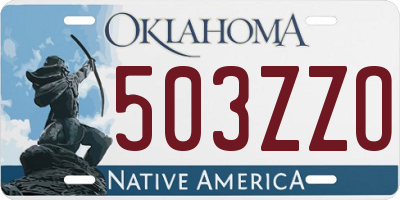 OK license plate 503ZZO