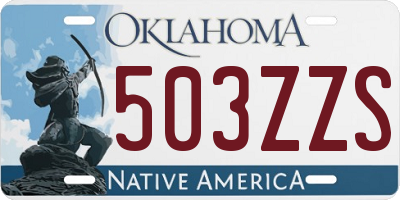 OK license plate 503ZZS