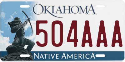 OK license plate 504AAA