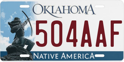 OK license plate 504AAF