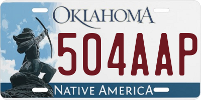 OK license plate 504AAP