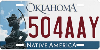 OK license plate 504AAY