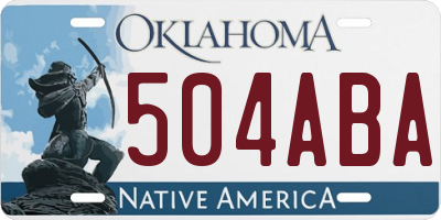 OK license plate 504ABA