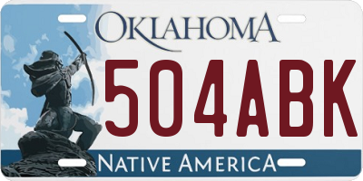 OK license plate 504ABK