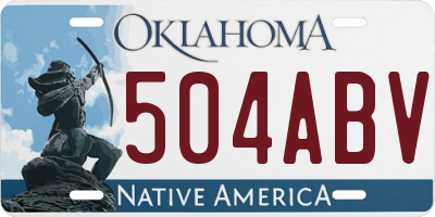 OK license plate 504ABV