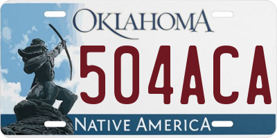 OK license plate 504ACA