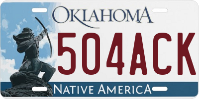 OK license plate 504ACK