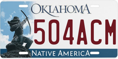 OK license plate 504ACM