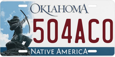 OK license plate 504ACO