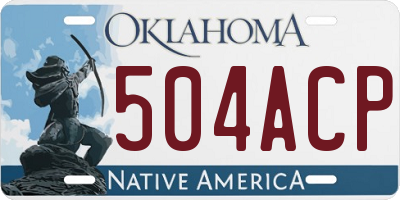 OK license plate 504ACP