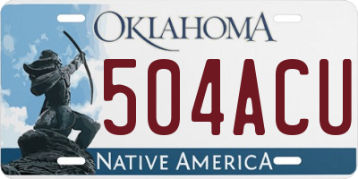 OK license plate 504ACU