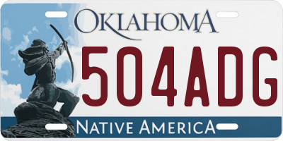 OK license plate 504ADG